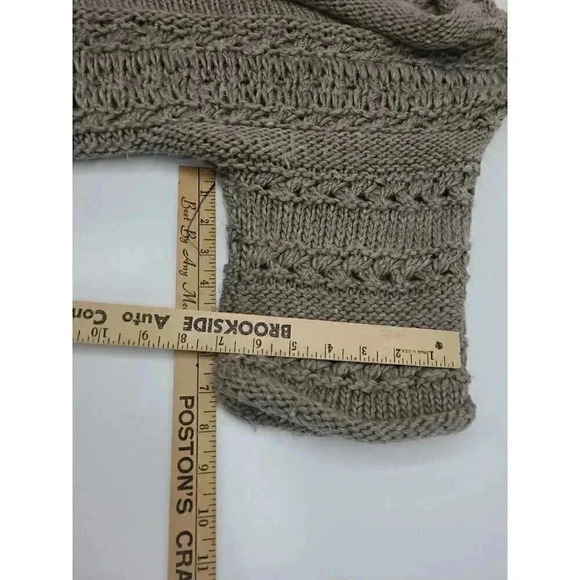 Chico's Brown Open Front Loose Knit Cardigan Sweater Women's Sz Small Wool Blend - Picture 5 of 6